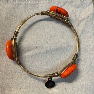 Brighton Orange Stone Wire Bracelet